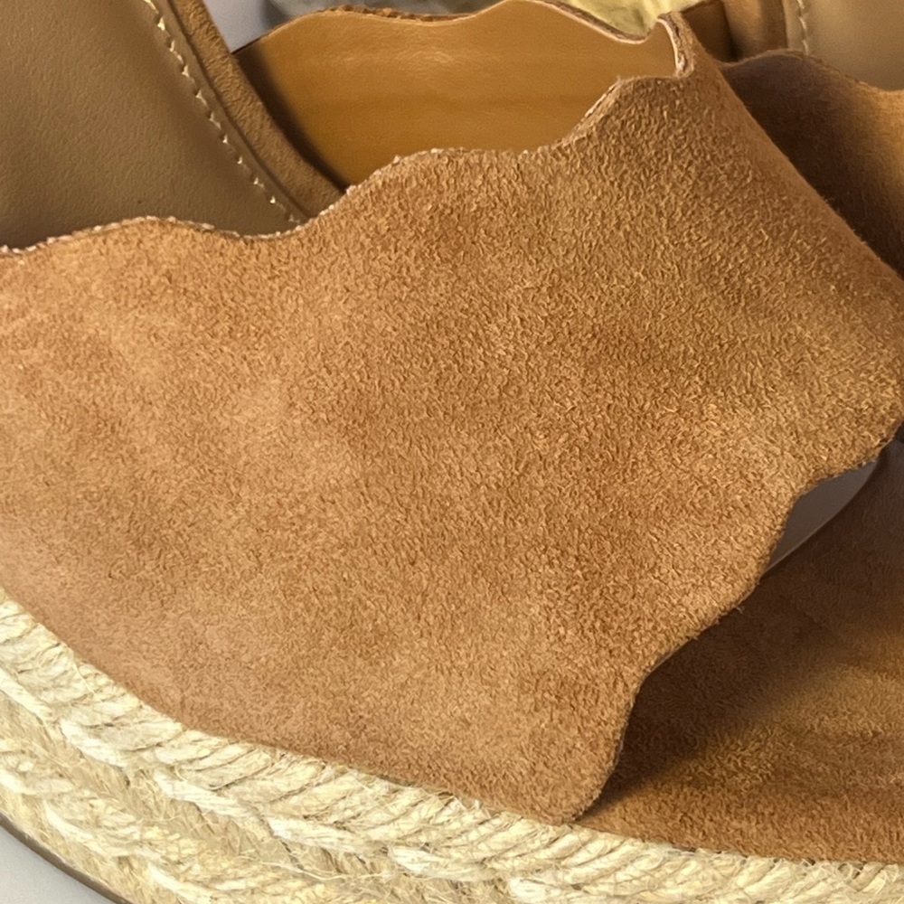Steve Madden Womens Tan Suede Susana Ankle Straps Wedge Sandals Espadrilles 10M - Picture 12 of 17